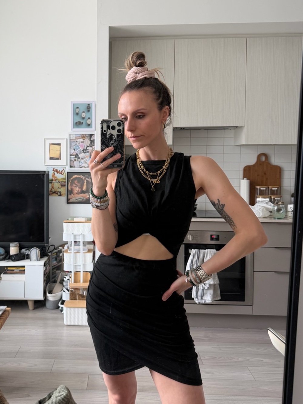 Black Cutout Tank Mini Dress